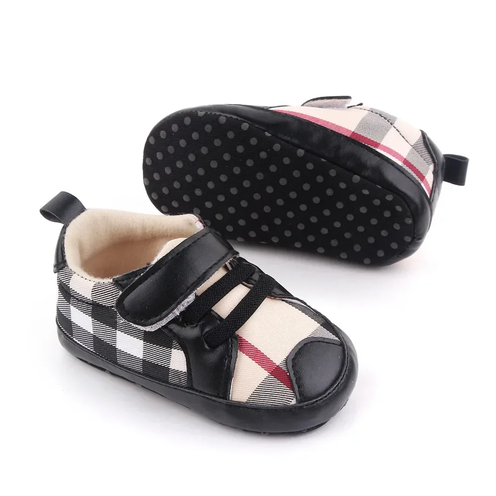 Baby Shoes Soft Soles Autumn Fashion Plaid Comfortable Cotton Anti-Slippery First Walking