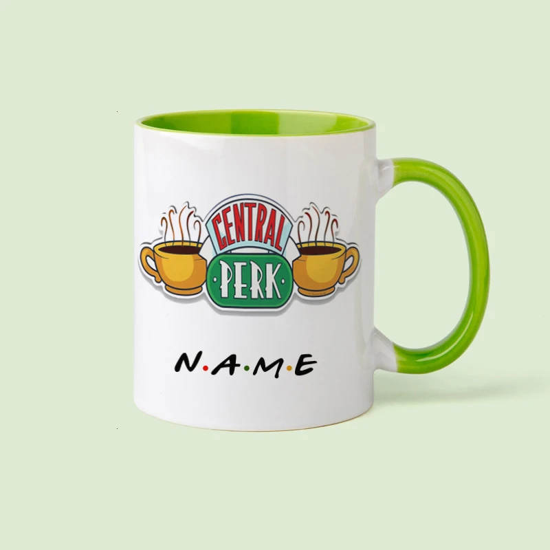 Personalised Name Friends Tv Show Central Perk Mug 11oz Ceramic Coffee Mugs Tea Cup Surprised Gift For Friend