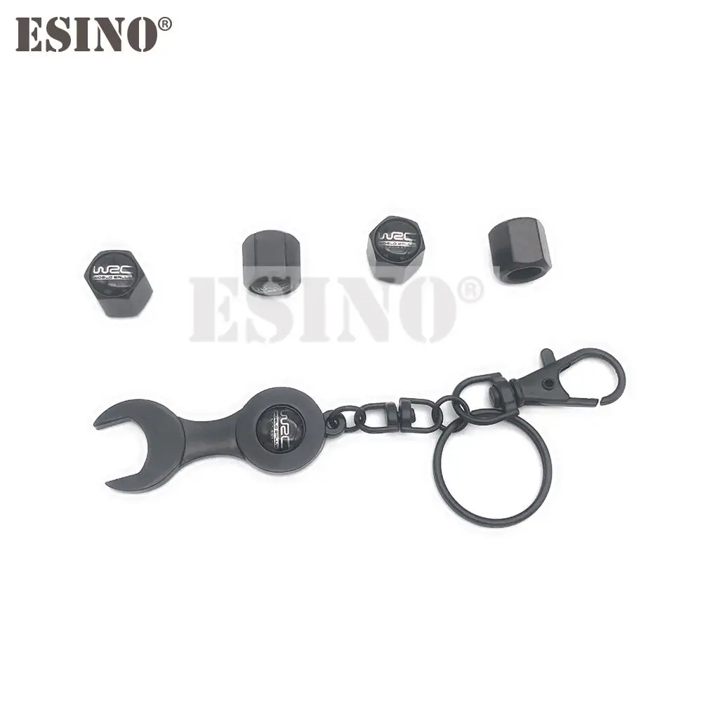 4 X Car Styling Wrc Fia World Rally Championship Acciaio Inossidabile In Lega Di Zinco Ruota Pneumatico Valvola Steli Tappi Mini Chiave Portachiavi