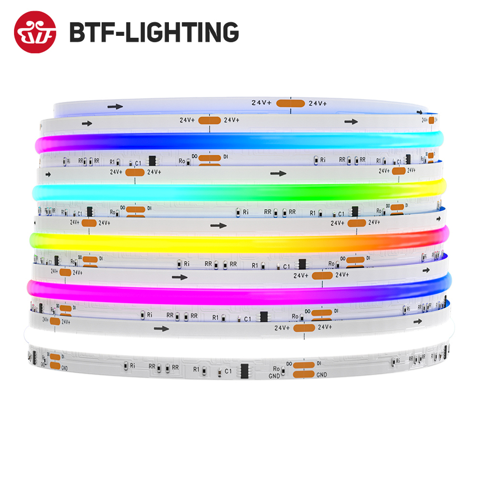 FCOB SPI RGBW IC LED Light Strip WS2814 Addressable 896 LED Dream Color 12mm DC24V SK6812 High Flexible FOB COB Lights RA90 IP30
