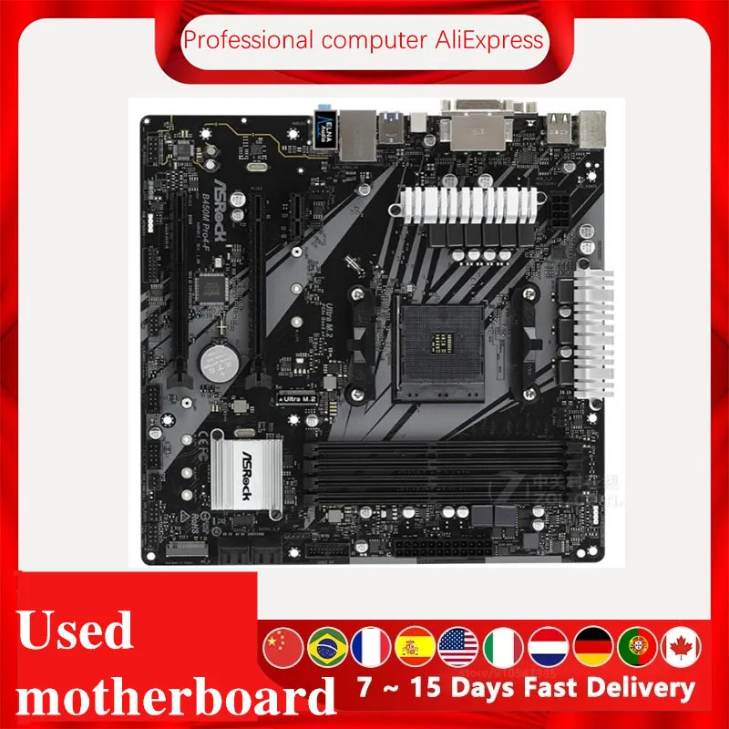 For asrock b450m pro4 f motherboard socket am4 ddr4 for amd b450m b450