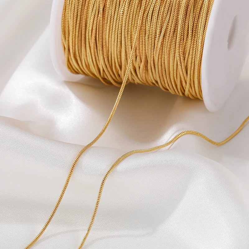

Copper Plated Round Snake Chain For Jewelry Making 1.0MM 1 Meter For DIY Necklace Earrings Bracelets Chain Spool