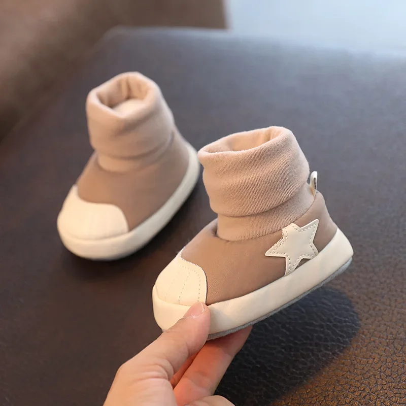 

Baby Winter Autumn 0-1 Year Old Soft Sole Walking Shoes 3 Male and Female Baby Shoes and Socks 6-12 Months Newborns