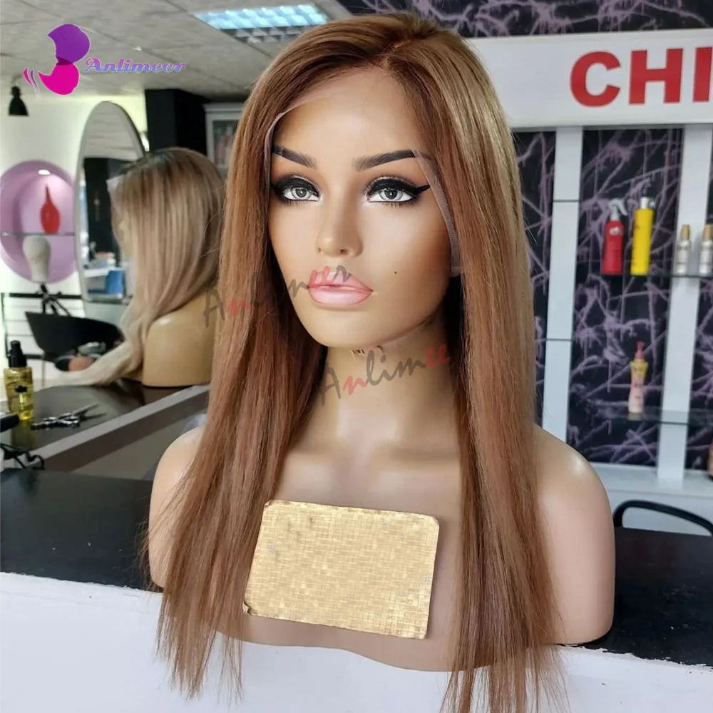 Ombre Light Auburn Lace Front Wig Human Hair Short Wigs For White Women Silk  Base Frontal Scalp Wig 100% Human Hair Lace Wigs - AliExpress