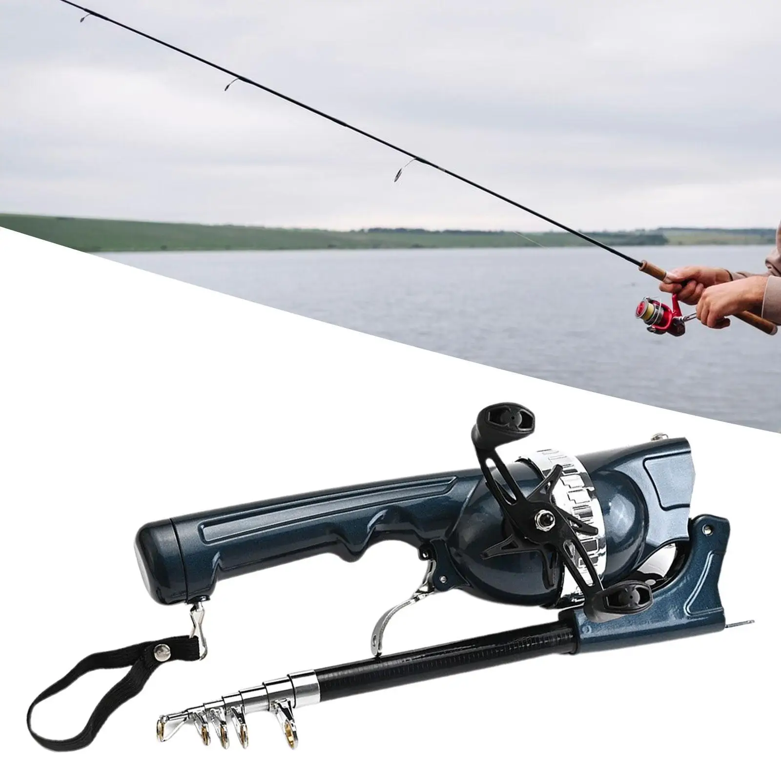 Fishing Rod Reel Combos Easy Carry Foldable Fishing Rod for Carp Trout River Fishing Rod Reel Combos Easy Carry Foldable Fishing Rod for Carp Trout River
