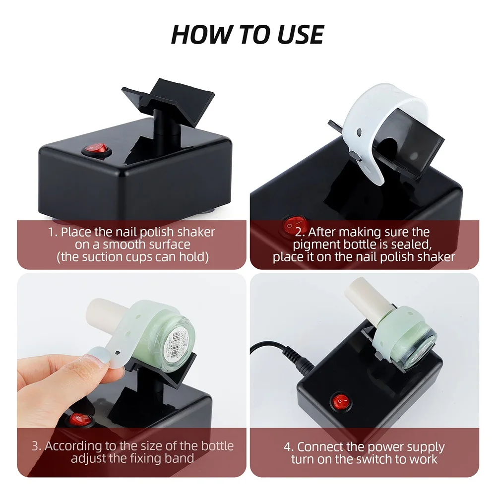 Electric Nail Polish Shaker Tattoo Ink Pigment Shaking Mixer Nail Polish UV Gel Paint Liquid Bottle Anti-Caking Shaking Machine