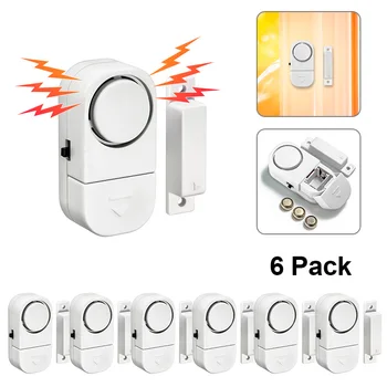 Wireless Door Window Sensor Independent Opening Magnetic Door Sensor 90db Standalone Security Alarm Alert 1/3/6 pcs 1