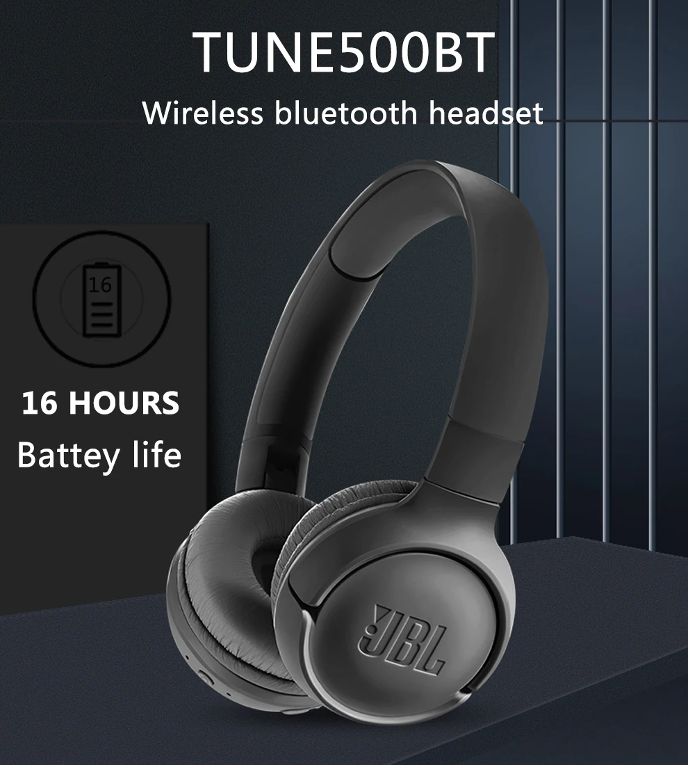 Original Jbl T500bt Headphone Deep Bass Game Bluetooth Headset With Mic Noise Canceling Foldable Earphones & Headphones - AliExpress