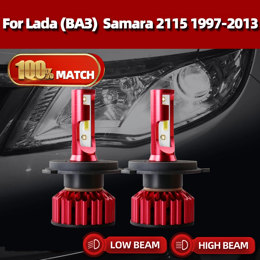 

20000LM 120W H4 Car Led Headlight 6000K White Car Lights 12V For Lada (ВАЗ) Samara 2115 1997-2007 2008 2009 2010 2011 2012 2013