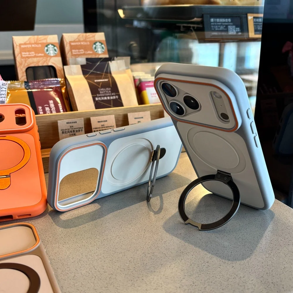 Luxury Metal Ring Holder with Magnetic Matte Bumper Cover