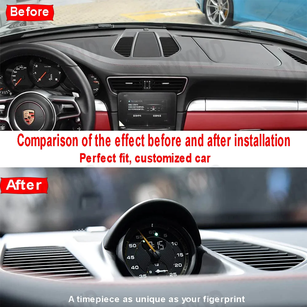 Car LCD Stopwatch for Porsche 911 991 12-18 Carrera Dashboard Sport Chrono Clock