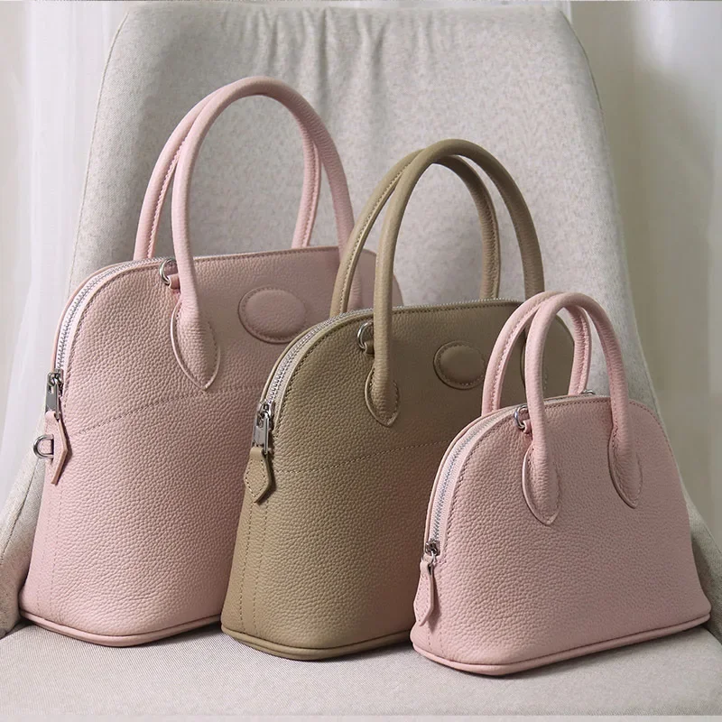 Cowhide Shell Bags Women Genuine Leather Crossbody Handbags Simple Solid Color Designer Shoulder Bag Commuting Luxury Bolsos