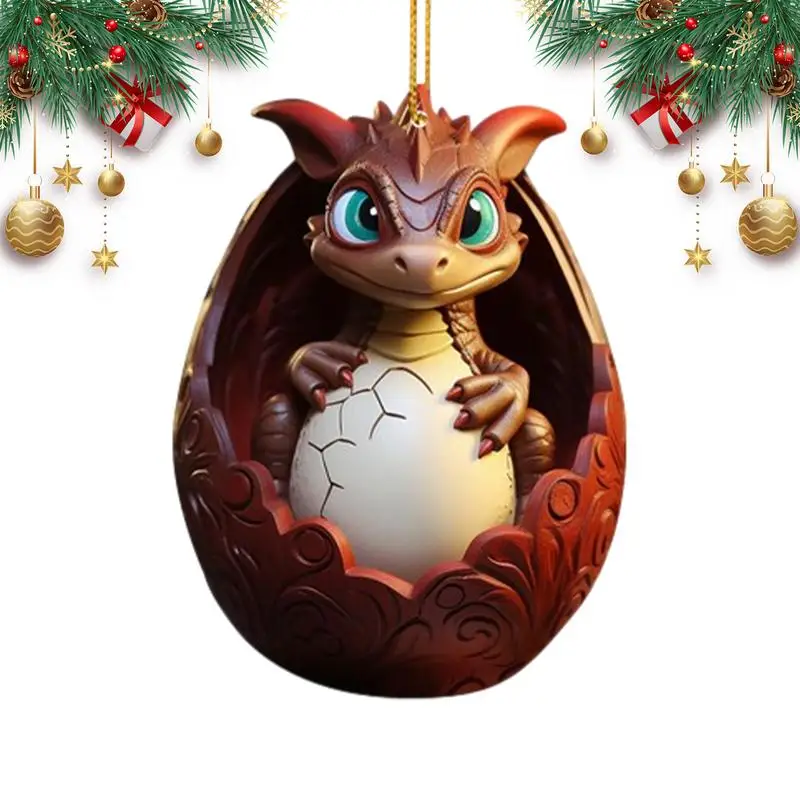 

Dinosaur Christmas Decorations Mini Dinosaur Christmas Ornaments 2D Acrylic Miniature Figurines Dinosaur Egg Home Decor Party