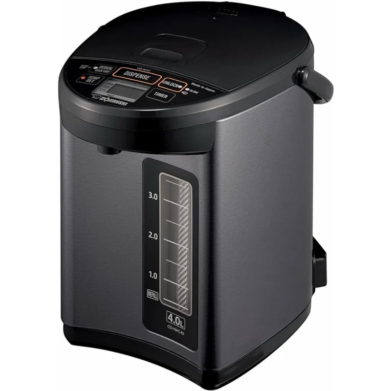 

Zojirushi CD-NAC40BM Micom Water Boiler & Warmer, 4.0 Liter, Metallic Black