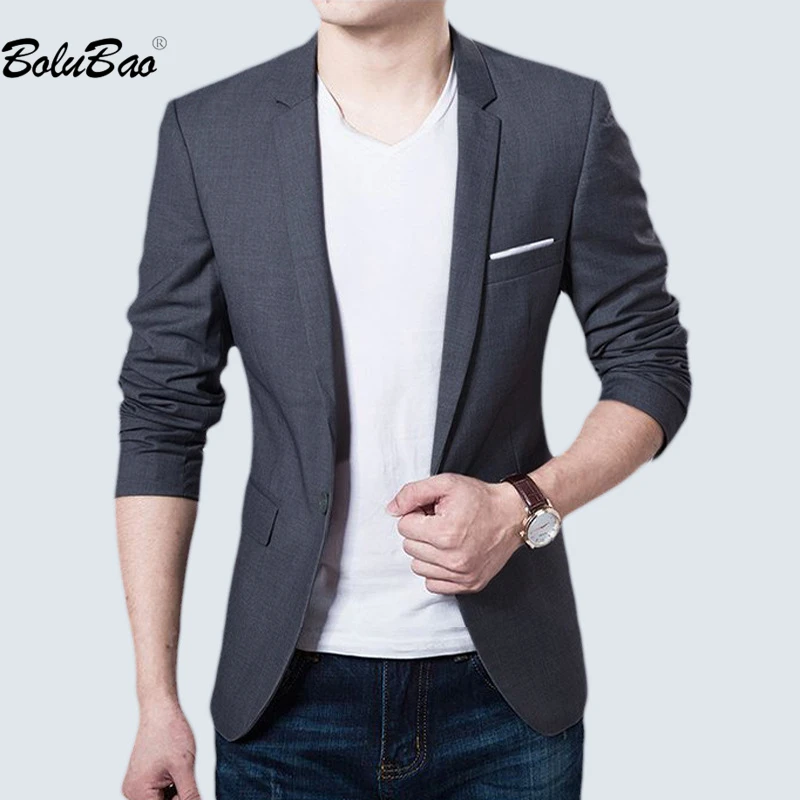 

BOLUBAO 2023 Leisure Blazers Suit Men's Summer New Solid Color Slim-Fit Business Coat High-Quality Design Hot Selling Suit Men