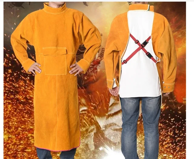 Heavy Duty Leather Welding Apron Flame & Heat Resistant