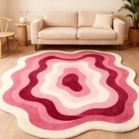 Tapis irrégulier de Style moderne, décoration de chambre à coucher, grande surface, pour salon, peluche épaisse, dégradé, tapis de sol moelleux et doux 1