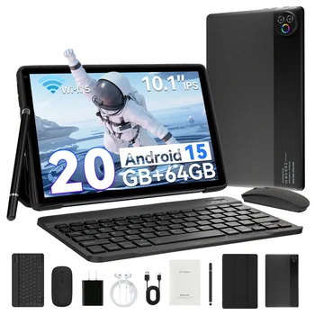 URAO 10 Inch Android 15 OS GMS Certified Tablets 1.8GHz 20GB RAM 64GB ROM 1TB Expandable HD IPS Touch Screen Dual Camera PC PAD 1