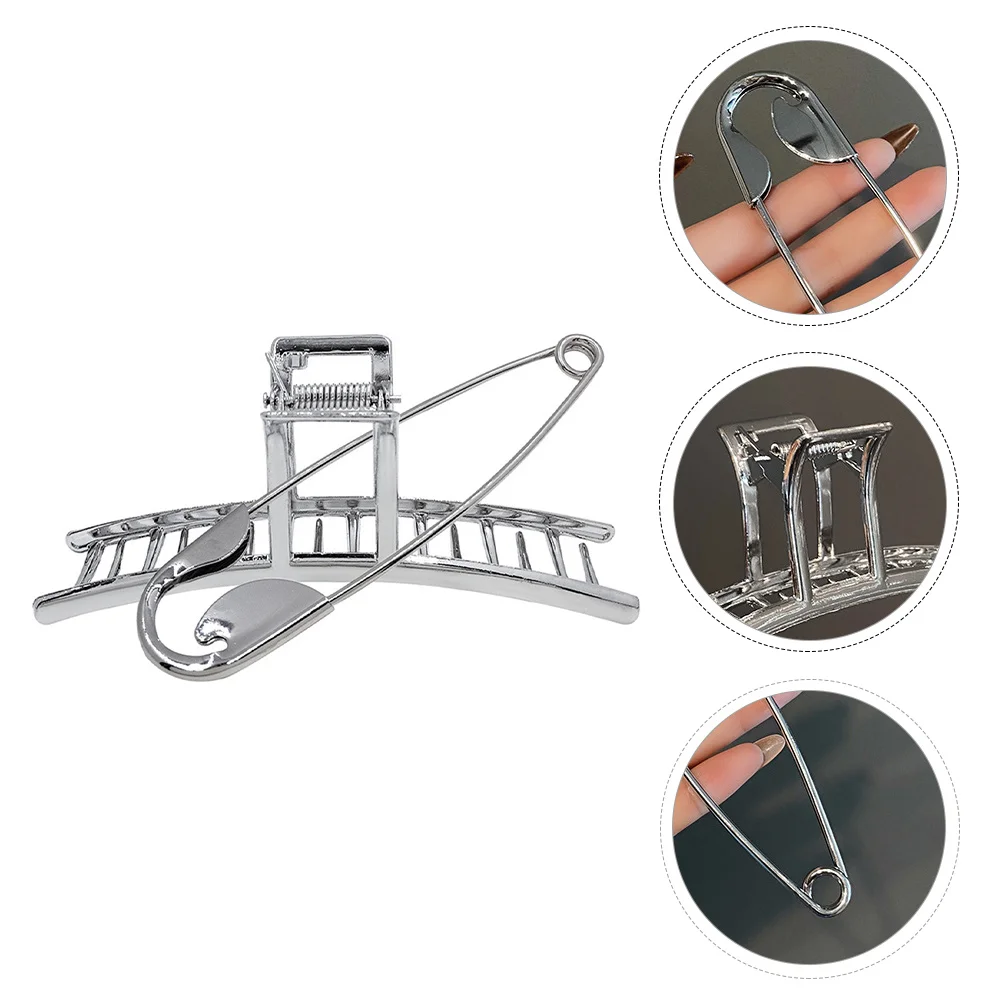 Hairpin Clip with Ponytail for Girl Exaggerated Women Creative Claw Zinc Alloy Metal Jaw Clips 2