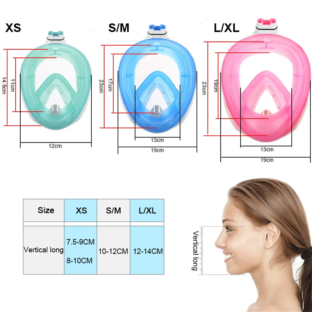 Underwater Snorkeling Full Face Children Swimming Mask Set Scuba Diving Respirator Masks Anti Fog Safe Breathing For Kids Adult Diving Mask Snorkeling Diving Mask Snorkel Set