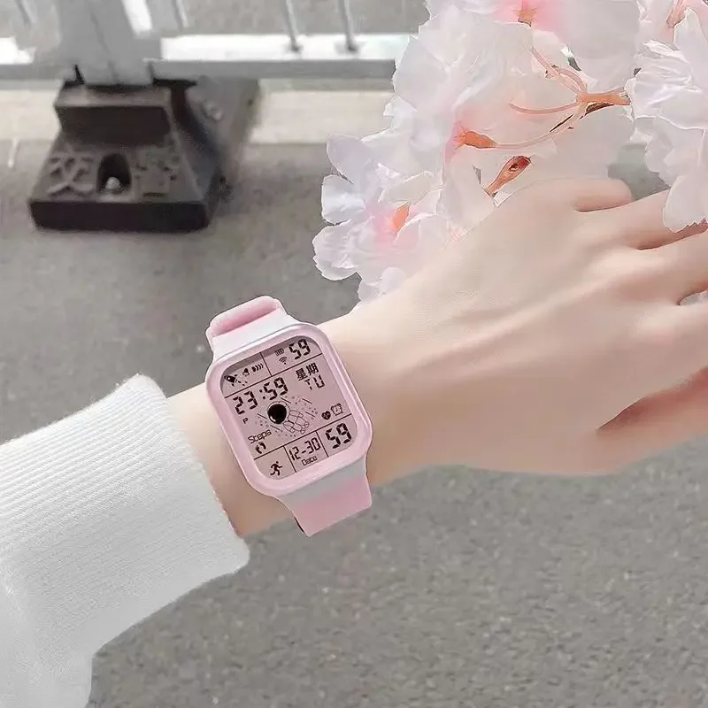 Sports Watch for Women Waterproof Multifunction Electronic Sport Watch Silicone Strap LED Digital Wristwatch Clock for Ladies