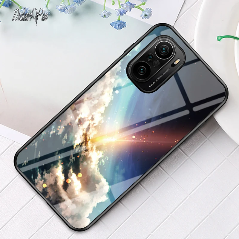 per Redmi K40 Pro Plus Custodia in vetro DECLAREYAO Luxury Ultra Slim Hard Mirror Vetro temperato Coque per Redmi K40S k40 Game_voghion.com
