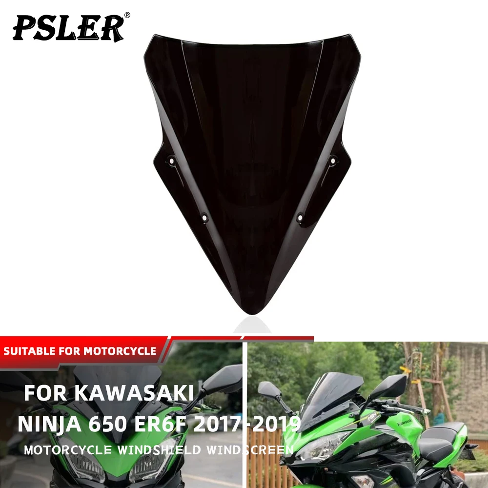 

Motorcycle Racing Windscreen Wind Deflector Double Bubble Accessories Windshield For Kawasaki Ninja 650 ER6F 2017 2018 2019