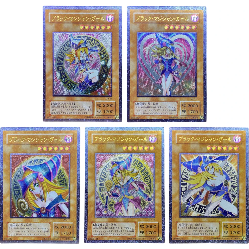 

Грубые флеш-карты Yu Gi Oh для самостоятельной сборки, монстров, черная волшебная девушка, кавайные Редкие одиночные карты, игры, аниме коллекционные карты, подарочные игрушки