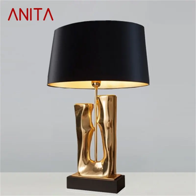 

ANITA Nordic Table Lamp Contemporary Fashion Gold Desk Light LED for Home Decorative Bedside Living Room Bedroom