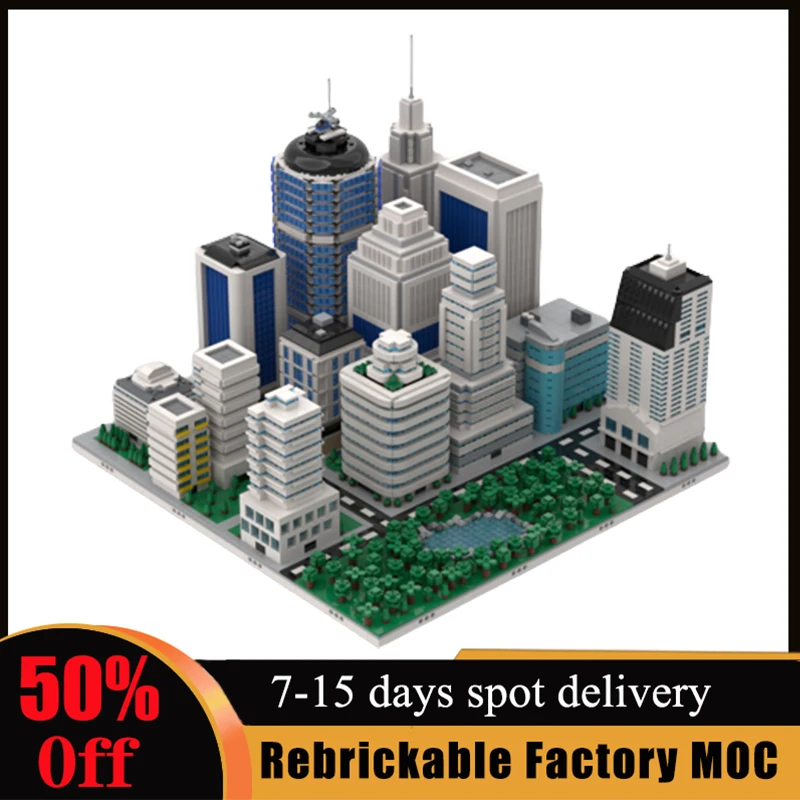 11388pcs Building Blocks Skyscraper Modular City build from 14 MOCs MOC 41985 Customized MOC