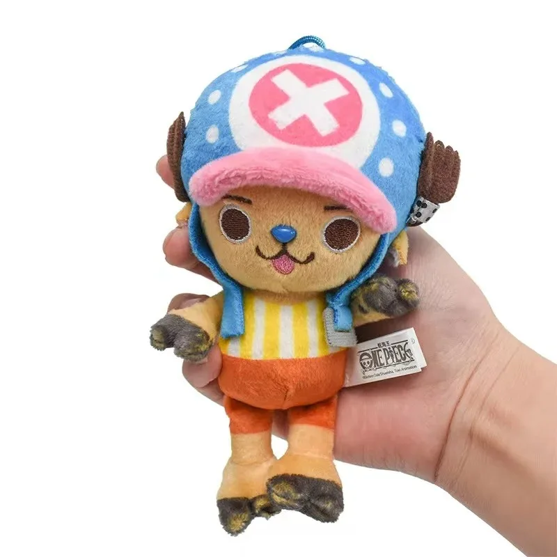 Original 12cm One Piece Anime Plush Keychain Toys Luffy Chopper Sabo Ace Law Cartoon Soft Stuffed Cute Dolls Children Xmas Gift