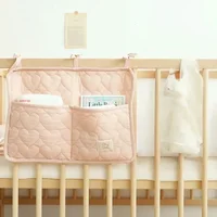 Baby Crib Hanging Storage Bag - Portable Pouch for Bottles Diapers Toys Stroller Nursery Cart Milk Bottle Diaper Organizer Bag