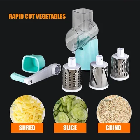 

3 in 1 Handheld Slicer Graters Vegetable Cutter Manual Potato Carrot Plastic Cheese Grater Stainless Steel Blades Kitchen Tool