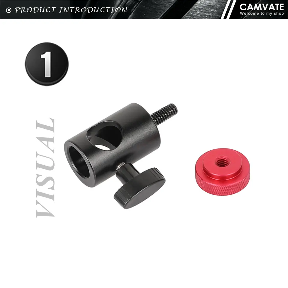 Light Stand Head (16mm ) With 1/4"-20 Thread Screw Mount For Camera Monitor/ Fla