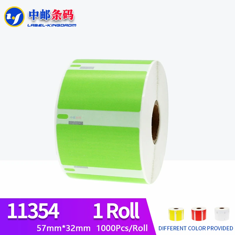 

1Rolls Dymo Compatible Green 11354 Label 57mm*32mm 1000Pcs for LabelWriter 400 450 450Turbo Printer Seiko SLP 440 450