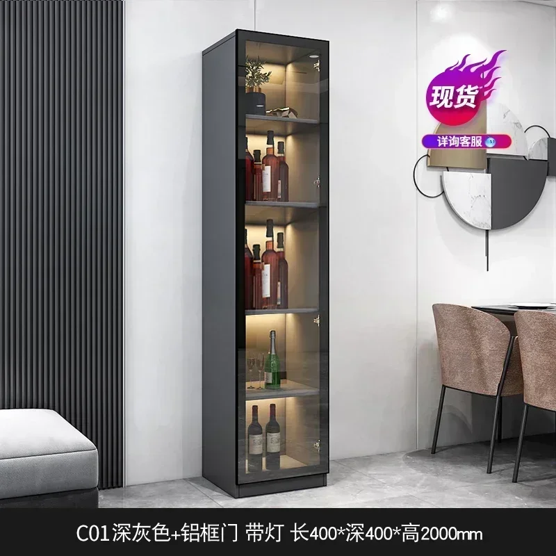 Wine Cabinet Glass Display Modern Light Luxury Home Small Living Room Dining Side Storage Cabinet Meuble Vin Bar Furniture
