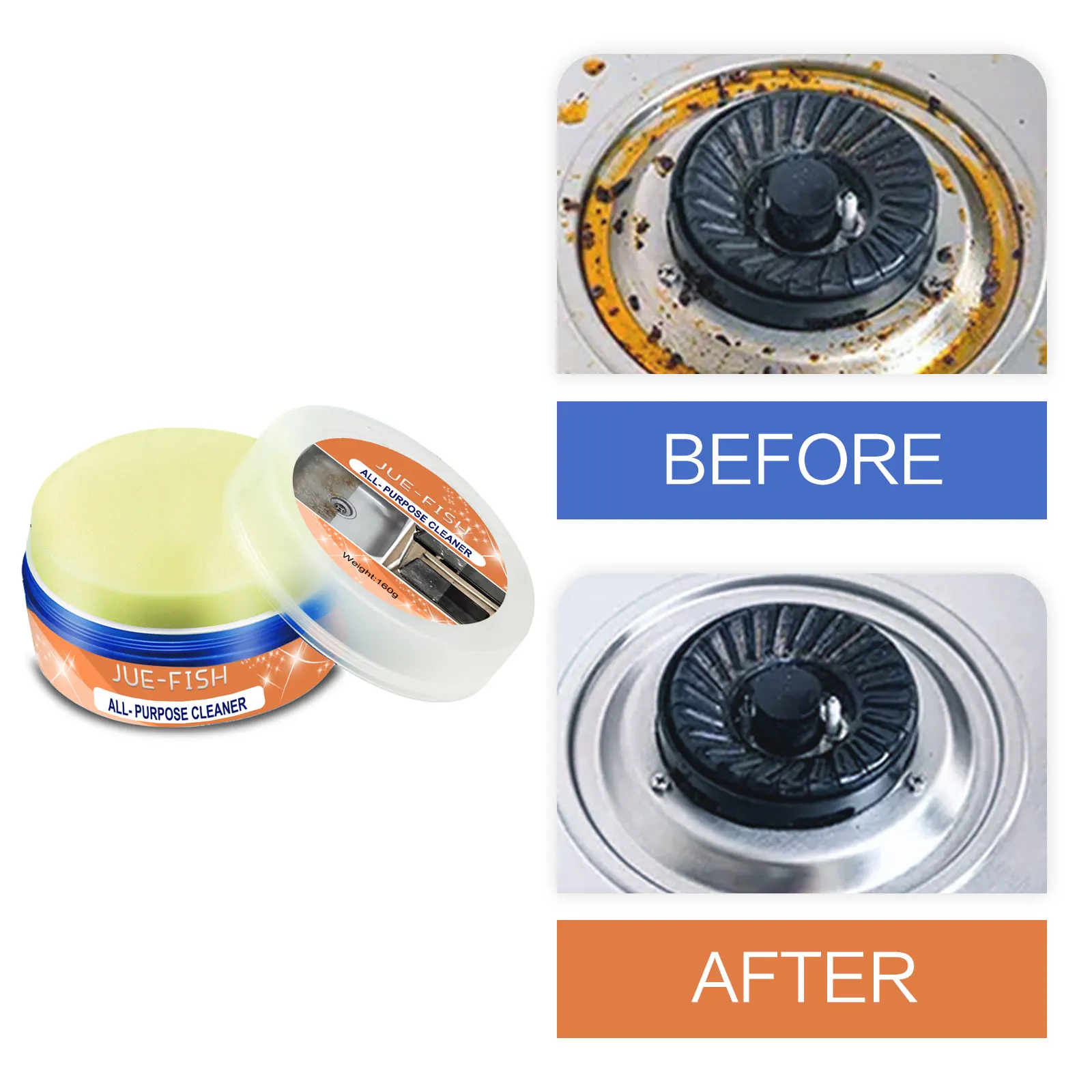 Kitchen Cleaning Paste Cooktop Degreasing Cookwares Oil Cleaning Pot Bottom Scale Remover Rust Clean All Purpose Grease Cleaner
