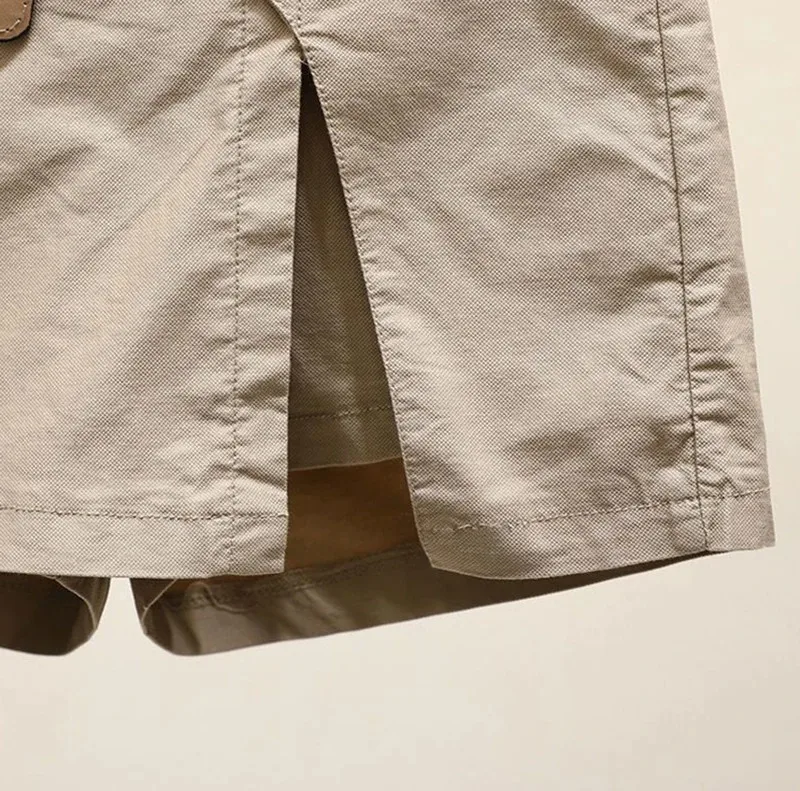 Chic Shorts Frauen Gürtel Koreanische Feste Tasten Seite Schlitzte A-line Streetwear Fashion Röcke Chic Harajuku Sommer Lose Hosen – Detail 15