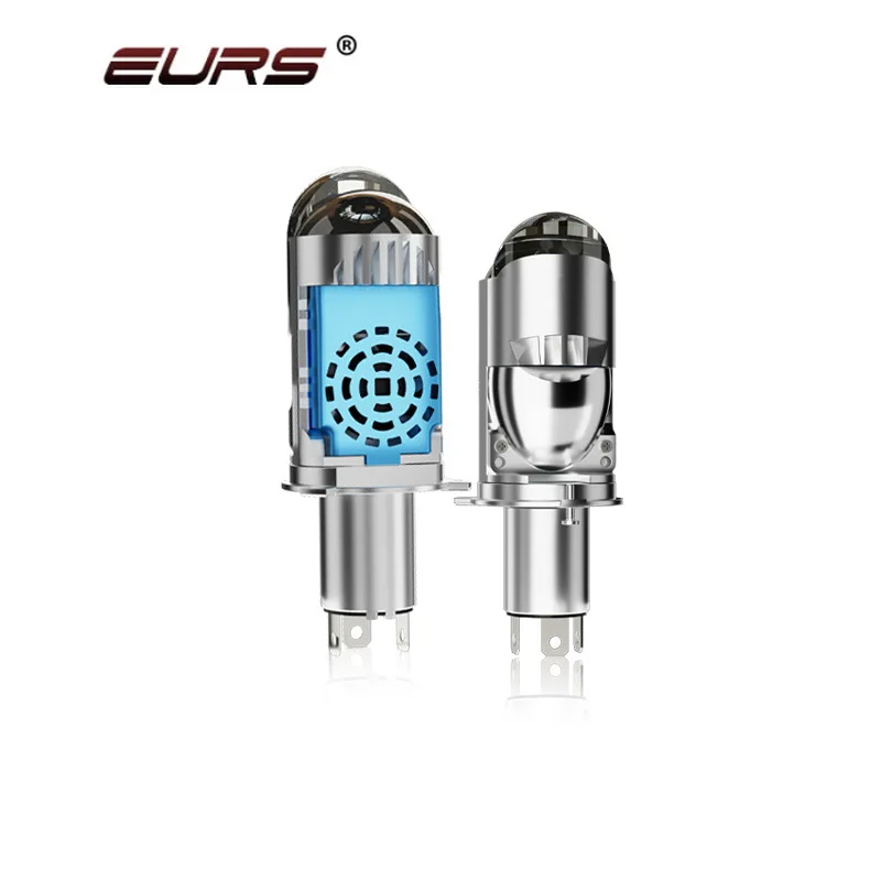 2PCS Car LED H4 Double Lens Headlight Bulb Mini Projector Lens H4 9003/HB2 U2 LED High Low Beam 6500K Auto Headlamp Plug& Play
