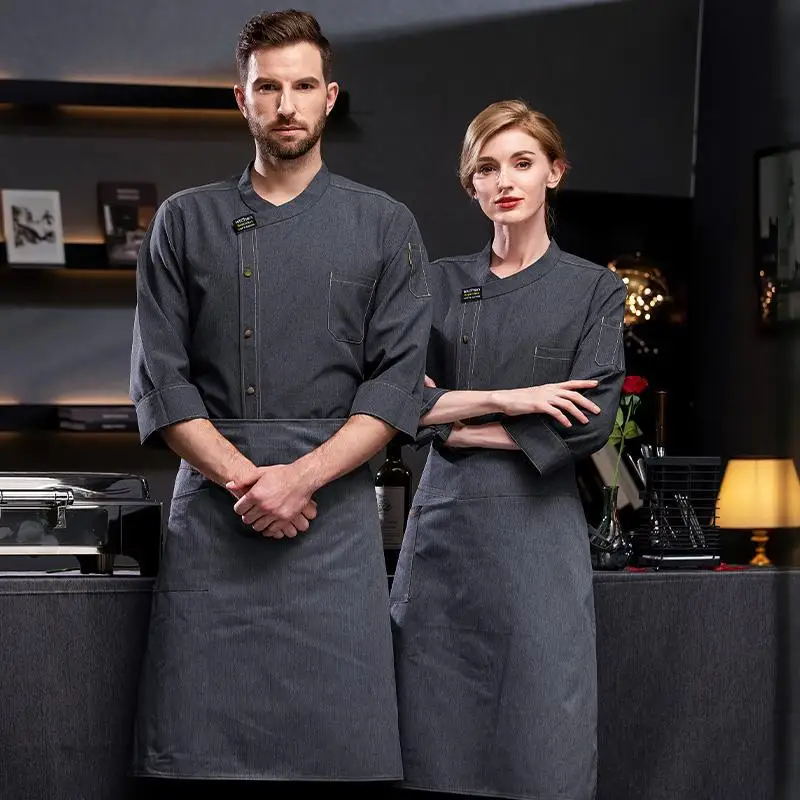 Divise da cucina Abbigliamento da cuoco Uomo Manica lunga Servizio