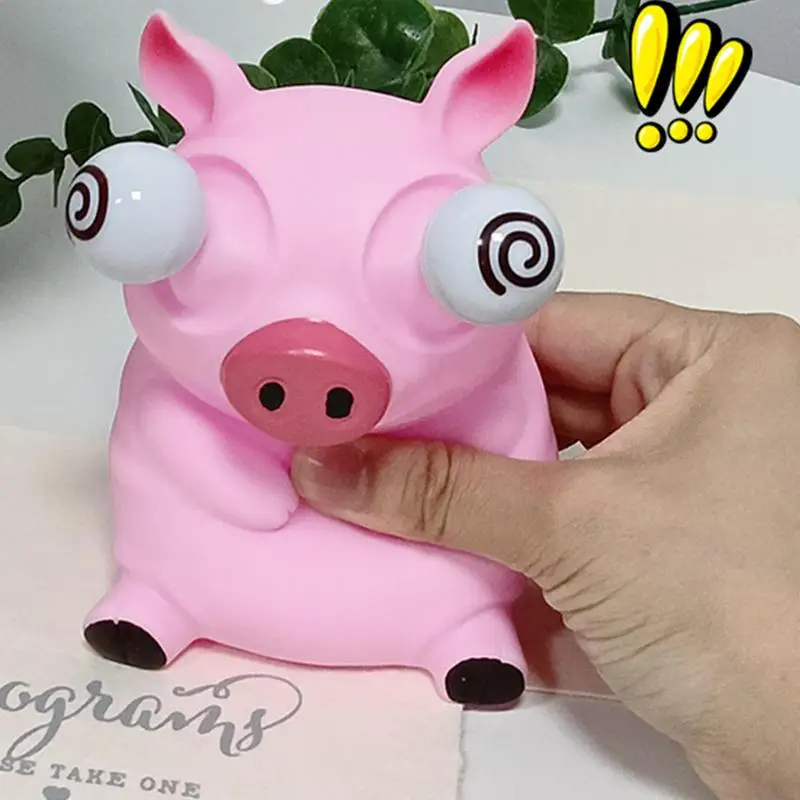 

Popping Out Eyes Squeeze Toy Boom Eye Pink Pig Pinch Toy Cartoon Popping-Eyed Pink Pig Toy Stress Relief Sensory Squeezing Toys