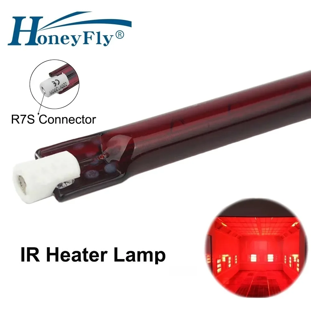 HoneyFly 10pcs 480mm Infrared Halogen Lamp 350W/1000W 230V R7S Heating Element IR Heater Lamp Drying Printing Painting Quartz