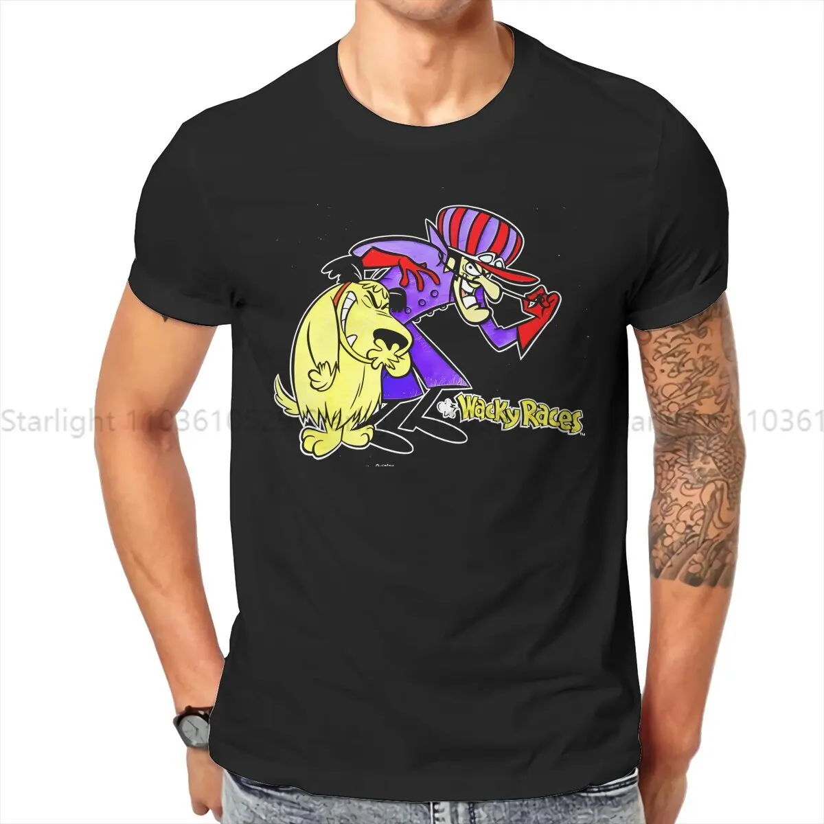 

Wacky Races Men's TShirt Vintage Cartoon Distinctive T Shirt Harajuku Streetwear New Trend