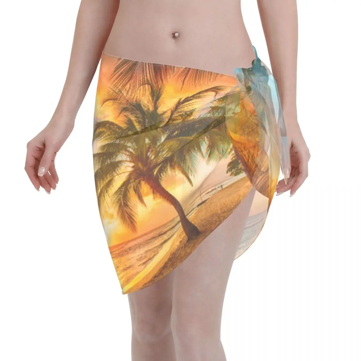 

Sea Beach Scenery Kaftan Sarong Beach Wear Women Sexy Ladies Skirt Bikini Cover-Up Sarong