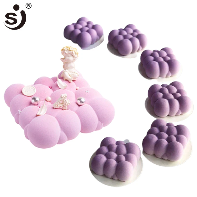 

2 Types Silicone Cake Mold Auspicious Clouds Mousse Moulds Non-Stick Dessert Decorating Tools Pastry Baking Bakeware