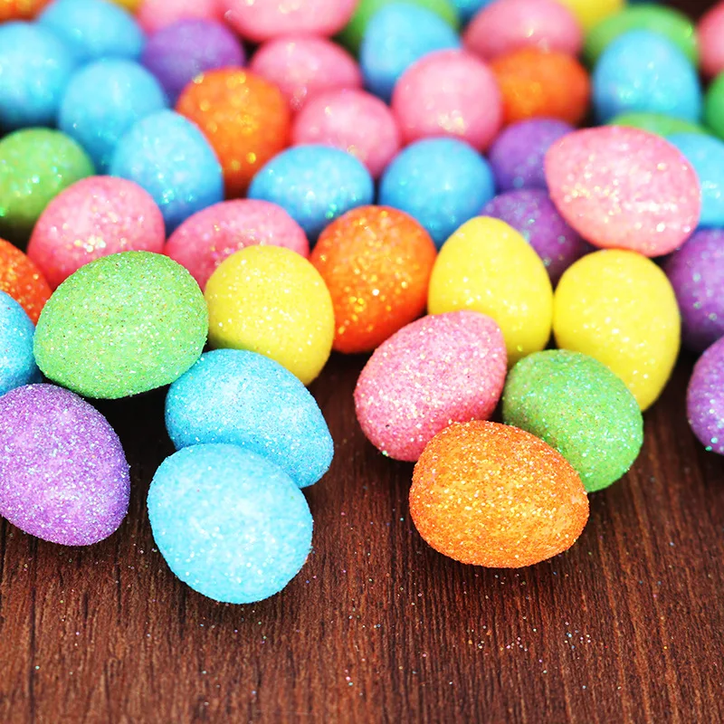 

80Pcs Mini Artificial Easter Eggs Assorted Color Polystyrene Styrofoam Bird's Egg Easter Decorations 1.5cm Garden Wreah Craft