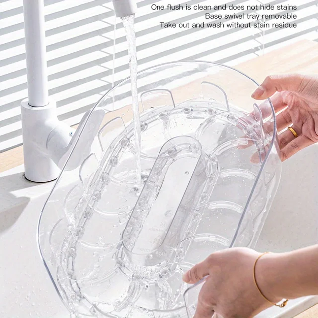 Rotatable Spice Plastic Organizer Rack For Refrigerator Kitchen Countertop Easy Access And Efficient Storage Desktop Storage Box 6