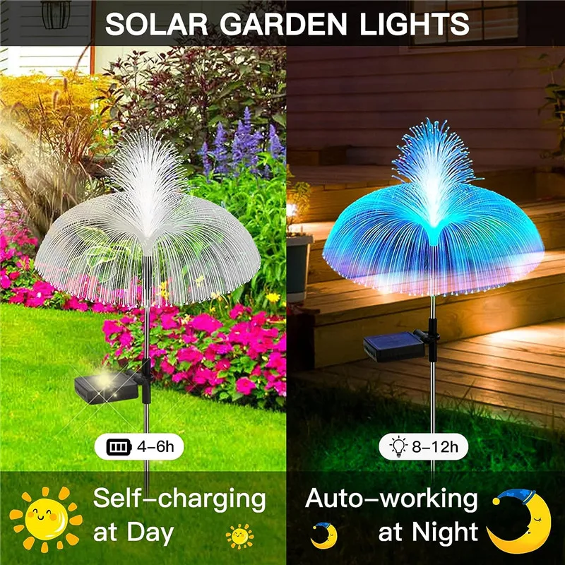 solar lights solar LED jellyfish lights for outdoor garden yard pathway decor