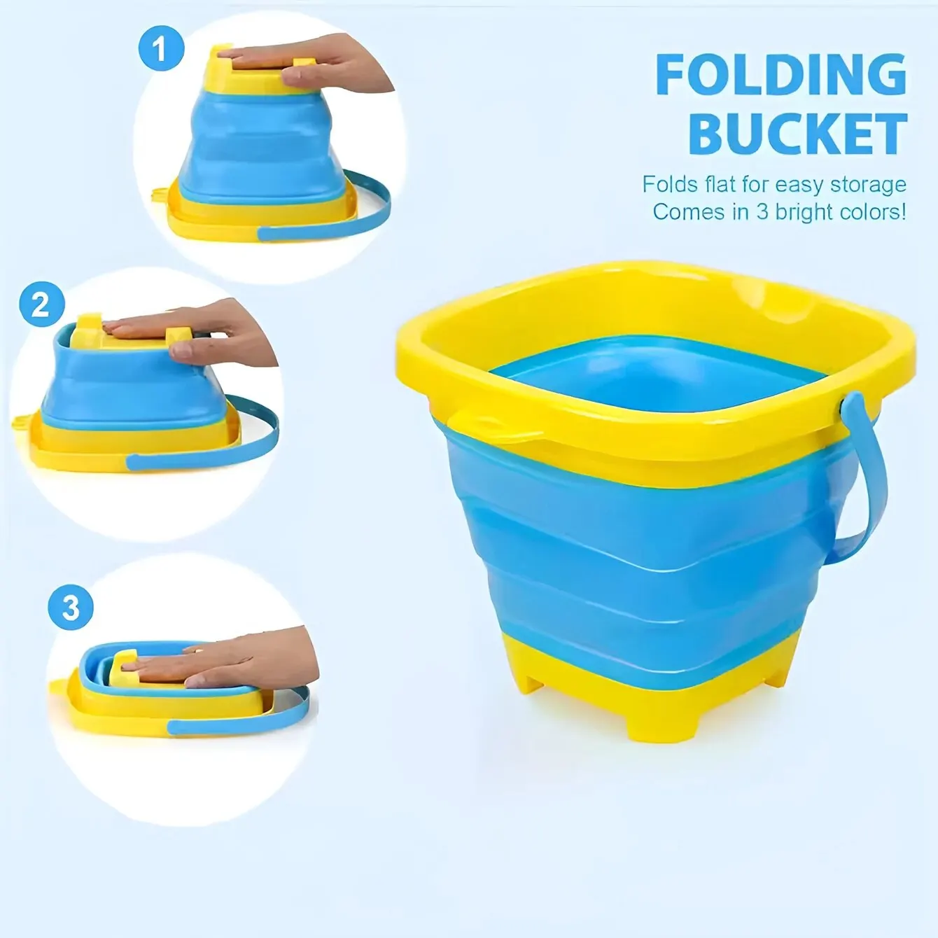 Children's Collapsible Bucket Dredging Sand Multi-functional Portable Beach Water Toy 3