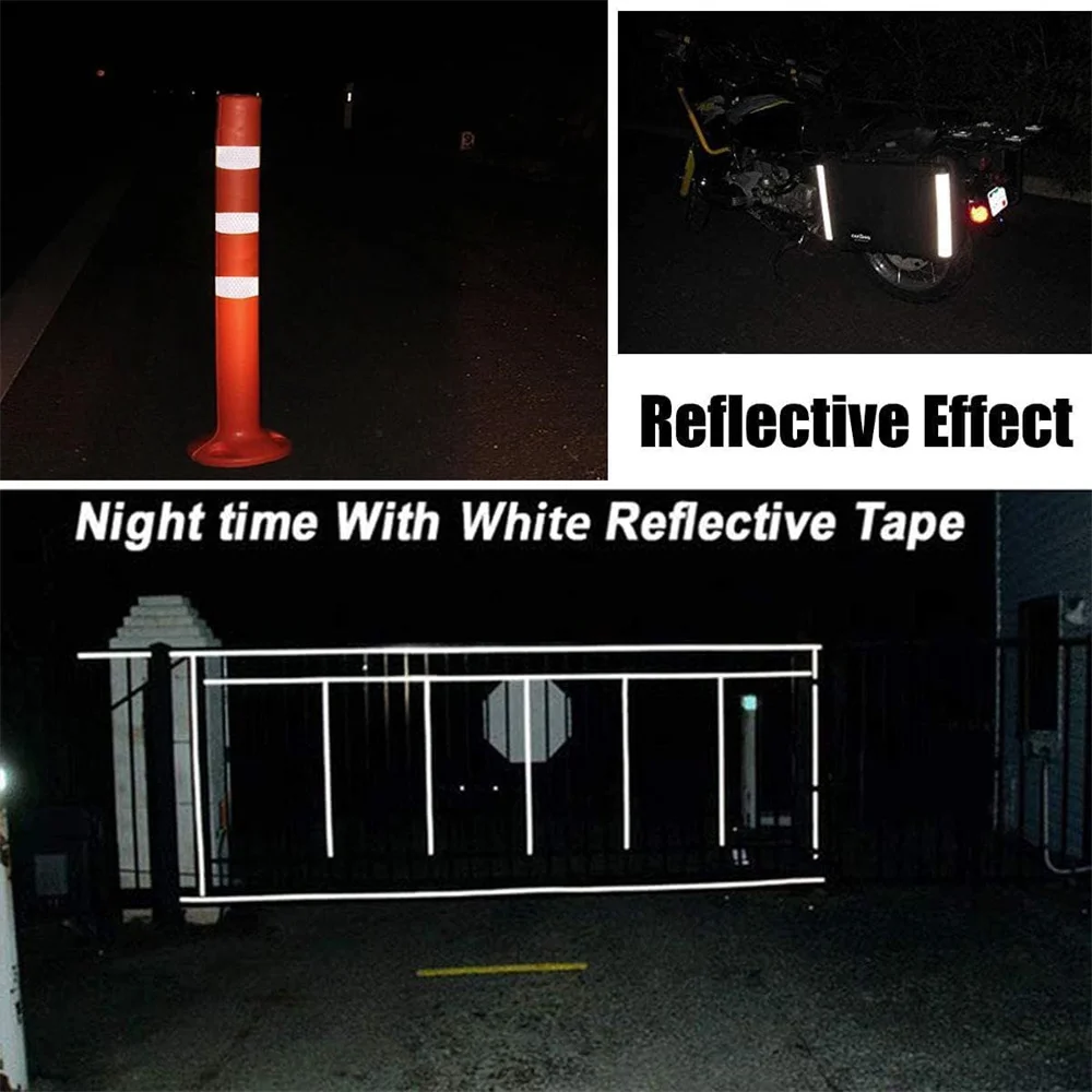 5CM*50M Reflective Material Tape White Car Sticker Safety Warning High Viscosity Waterproof Reflector Strip For Motorcycle Truck images - 6